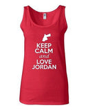 Junior Keep Calm And Love Jordan Country Patriotic Sleeveless Tank Top