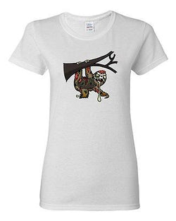 Ladies Zombie Sloth Undead Monster Animal Horror Apocalypse DT T-Shirt Tee