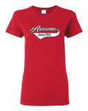 Ladies Awesome Since 1966 With Tail Happy Birthday Gift Funny DT T-Shirt Tee