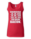 Junior Exercise Eggs Are Sides For Bacon Breakfast Graphic Humor Tank Top