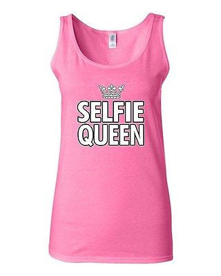 Junior Selfie Queen Crown Selfy Photo Camera Funny Humor Sleeveless Tank Tops