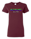 Ladies Awesome Since 1963 Colorful Happy Birthday Gift Funny DT T-Shirt Tee