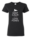 Ladies Keep Calm and Love Foxes Wildlife Animal Lover Fox Lover T-Shirt Tee