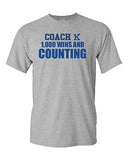 Coach K 1000 1K Wins And Counting Basketball Sports Fan Wear Adult T-Shirt Tee