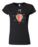 Junior Randy Otter Hot Air Balloon Ships Funny Cute Arts Portray DT T-Shirt Tee