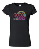 Junior Good Vibes 70's Thumbs Up Rainbow BeanePod Artworks Funny DT T-Shirt Tee