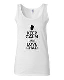 Junior Keep Calm And Love Chad Country Nation Patriotic Sleeveless Tank Top