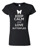 Junior Keep Calm And Love Butterflies Insects Animal Lover Humor T-Shirt Tee