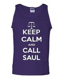 Keep Calm And Call Saul Lawyer Humor Novelty Statement Graphics Adult Tank Top