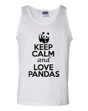 Keep Calm And Love Pandas Cute Humor Novelty Statement Graphics Adult Tank Top