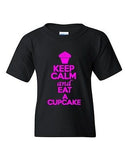 Keep Calm And Eat A Cupcake Sweet Pastry Novelty Youth Kids T-Shirt Tee