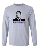 Long Sleeve Adult T-Shirt Ronald Reagan Bush '84 Election Vote Campaign Support