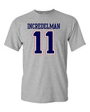 Incredelman Number 11 New England Football Champions Sports Adult DT T-Shirt Tee