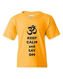 Keep Calm And Say Om Hindu Sanskrit Symbol Religion DT Youth Kids T-Shirt Tee