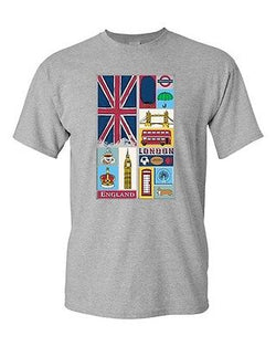 UK Icon Bridge London Flag Tanya Ramsey Artworks Art DT Adult T-Shirts Tee