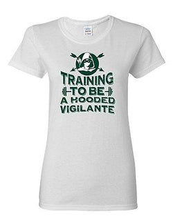 Ladies Training To Be A Hooded Comic Vigilante Arrow TV Series DT T-Shirt Tee