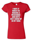 Junior I Hate It When I'm Making A Milkshake And Boys Just Show Up T-Shirt Tee