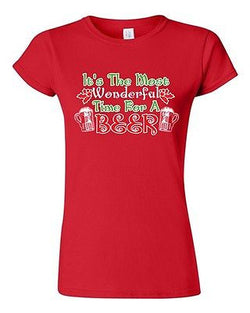 Junior It's The Most Wonderful Time For A Beer Christmas Funny DT T-Shirt Tee