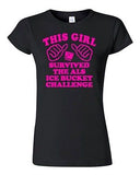 Junior This Girl Survived The ALS Ice Bucket Challenge Novelty T-Shirt Tee