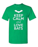 Keep Calm And Love Bats Wings Fly Animal Lover Funny Humor Adult T-Shirt Tee