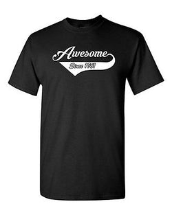 Awesome Since 1961 With Tail Age Happy Birthday Gift Funny DT Adult T-Shirt Tee