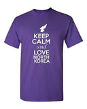 Keep Calm And Love North Korea Country Patriotic Novelty Adult T-Shirt Tee