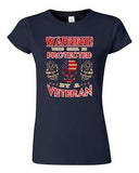 Junior Warning This Girl Is Protected By A Veteran Daughter Funny DT T-Shirt Tee