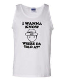 I Wanna Know Where Da Gold At Leprechaun Funny Novelty Graphic Adult Tank Top