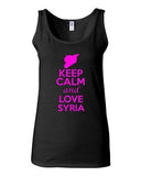 Junior Keep Calm And Love Syria Country Nation Patriotic Sleeveless Tank Top