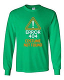 Long Sleeve Adult T-Shirt Costume Error 404 Not Found Halloween Funny Humor DT