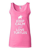 Junior Keep Calm And Love Turtles Tortoise Sea Animal Lover Sleeveless Tank Tops