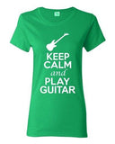 City Shirts Ladies Keep Calm And Play Guitar String Music Lover DT T-Shirt Tee