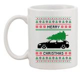 Merry Christmas Car Ugly Xmas Tree Holiday Funny Humor DT Coffee 11 Oz Mug