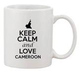 Keep Calm And Love Cameroon Country Map Patriotic Ceramic White Coffee Mug