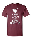 City Shirts Keep Calm And Love Sloth Animal Lovers Funny DT Adult T-Shirts Tee