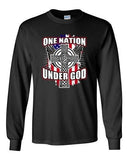 Long Sleeve Adult T-Shirt One Nation Under God Cross USA America Patriotic DT