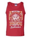 Never Underestimate Who Was Born In September Old Man Funny DT Adult Tank Top