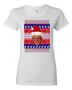 Ladies Bernie Sanders Bern Election Reindeer Ugly Christmas Funny DT T-Shirt Tee