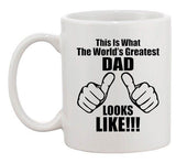 This Is What The Greatest Dad Looks Like Funny DT White Coffee 11 Oz Mug