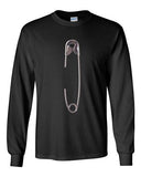 Long Sleeve Adult T-Shirt Safety Pin Staple Brooch Funny Humor Novelty DT