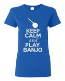 City Shirts Ladies Keep Calm And Play Banjo String Music Lover DT T-Shirt Tee