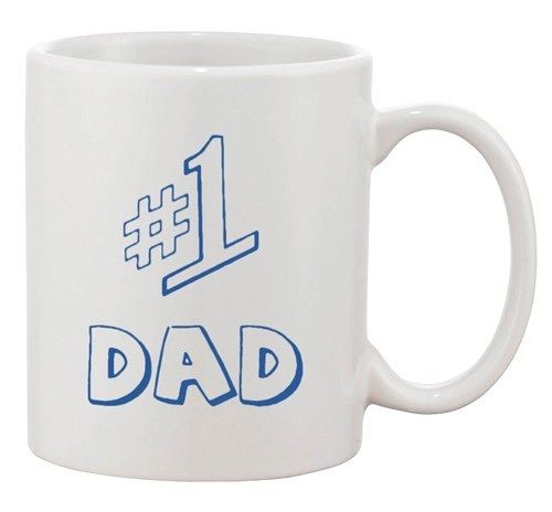 #1 One Dad Daddy Father's Day TV Comedy Series Funny DT White Coffee 11 Oz Mug