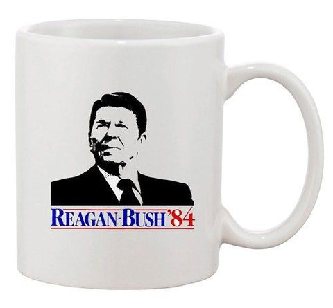 Ronald Reagan Bush '84 Election Vote Campaign Support Ceramic White Coffee Mug
