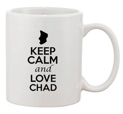 Keep Calm And Love Chad Africa Country Map Patriotic Ceramic White Coffee Mug