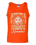 Never Underestimate Who Was Born In November Old Man Funny DT Adult Tank Top