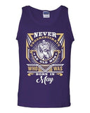 Never Underestimate Who Was Born In May Old Man Age Funny DT Adult Tank Top