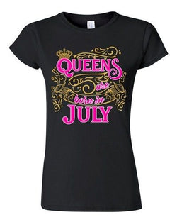 Junior Queens Are Born In July Crown Birthday Funny DT T-Shirt Tee