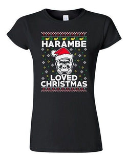 Junior Harambe Loved Christmas Ape Gorilla Ugly Xmas Funny DT T-Shirt Tee