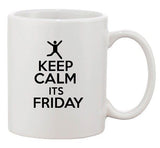Keep Calm It's Friday Happy Weekend Party Funny Ceramic White Coffee Mug