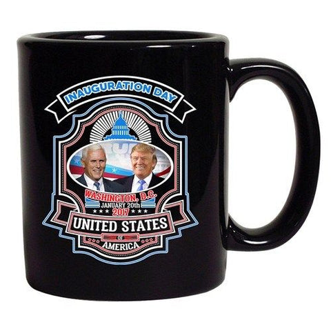 President Trump Pence Inauguration Day Washington DC Black DT Coffee 11 Oz Mug